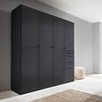 Rauch Ontario 181cm 4 Door Wardrobe with Drawer - Metallic Dark Grey