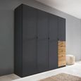 Rauch Ontario 181cm 4 Door Wardrobe with Drawer - Metallic Grey and Artisan Oak