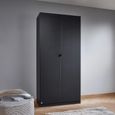 Rauch Ontario 91cm 2 Door Wardrobe - Metallic Grey