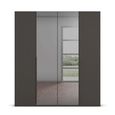 Rauch Paola 201cm 4 Door Wardrobe - Graphite and Grey Glass