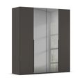 Rauch Paola 201cm 4 Door Wardrobe - Graphite and Grey Glass