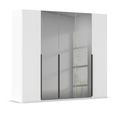 Rauch Paola 251cm 5 Door Wardrobe - Alpine White and Grey Glass