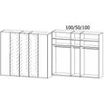 Rauch Paola 251cm 5 Door Wardrobe - Alpine White and Grey Glass