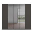Rauch Paola 251cm 5 Door Wardrobe - Graphite and Grey Glass