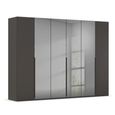 Rauch Paola 301cm 6 Door Wardrobe - Graphite and Grey Glass