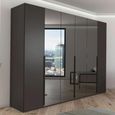 Rauch Paola 301cm 6 Door Wardrobe - Graphite and Grey Glass