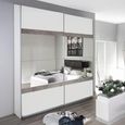 Rauch Penzberg 181cm 2 Door Sliding Wardrobe with Mirror - Alpine White and Stone Grey