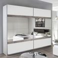 Rauch Penzberg 226cm 2 Door Sliding Wardrobe with Mirror - Alpine White and Stone Grey