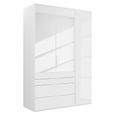 Purisma Wardrobe - 151cm - 3 Door - Combi - Alpine White & Crystal White Glass