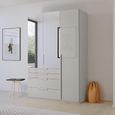 Purisma Wardrobe - 151cm - 3 Door - Combi - Silk Grey Glass
