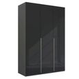 Rauch Purisma 151cm 3 Door Wardrobe - Graphite and Basalt Glass