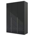 Rauch Purisma 151cm 3 Door Wardrobe - Graphite and Basalt Glass