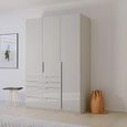 Purisma Wardrobe - 151cm - 3 Door - 4 Drawer - Silk Grey Glass