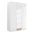 Rauch Purisma 151cm 3 Door Wardrobe with Mirror - Alpine White and Crystal White Glass