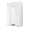 Rauch Purisma 151cm 3 Door Wardrobe with Mirror - Alpine White and Crystal White Glass
