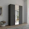 Rauch Purisma 151cm 3 Door Wardrobe with Mirror - Graphite