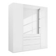 Purisma Wardrobe - 201cm - 4 Door - Combi - Alpine White & Crystal White Glass