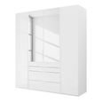 Purisma Wardrobe - 201cm - 4 Door - Combi - Alpine White & Crystal White Glass