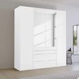 Purisma Wardrobe - 201cm - 4 Door - Combi - Alpine White & Crystal White Glass