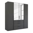 Purisma Wardrobe - 201cm - 4 Door - Combi - Graphite