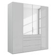 Purisma Wardrobe - 201cm - 4 Door - Combi - Silk Grey Glass