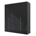 Rauch Purisma 201cm 4 Door Wardrobe - Graphite and Basalt Glass