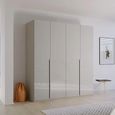Rauch Purisma 201cm 4 Door Wardrobe - Silk Grey Glass