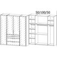 Purisma Wardrobe - 201cm - 4 Door - 4 Drawer - Graphite & Basalt Glass