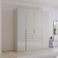Purisma Wardrobe - 201cm - 4 Door - 4 Drawer - Silk Grey Glass