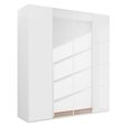 Rauch Purisma 201cm 4 Door Wardrobe with Mirror - Alpine White and Crystal White Glass