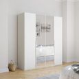 Rauch Purisma 201cm 4 Door Wardrobe with Mirror - Alpine White