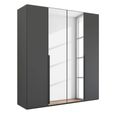 Rauch Purisma 201cm 4 Door Wardrobe with Mirror - Graphite