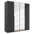 Rauch Purisma 201cm 4 Door Wardrobe with Mirror - Graphite and Basalt Glass