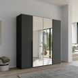 Rauch Purisma 201cm 4 Door Wardrobe with Mirror - Graphite