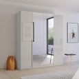Rauch Purisma 201cm 4 Door Wardrobe with Mirror - Silk Grey Glass