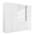 Purisma Wardrobe - 251cm - 5 Door - Combi - Alpine White & Crystal White Glass