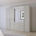 Purisma Wardrobe - 251cm - 5 Door - Combi - Silk Grey Glass