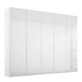 Rauch Purisma 251cm 5 Door Wardrobe - Alpine White and Crystal White Glass