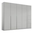 Rauch Purisma 251cm 5 Door Wardrobe - Silk Grey Glass