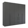 Rauch Purisma 251cm 5 Door Wardrobe with Drawer - Graphite