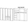 Purisma Wardrobe - 251cm - 5 Door - 4 Drawer - Silk Grey Glass