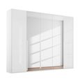 Purisma Wardrobe - 251cm - 5 Door - Mirror - Alpine White & Crystal White Glass