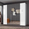 Purisma Wardrobe - 251cm - 5 Door - Mirror - Alpine White & Crystal White Glass