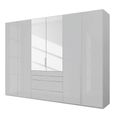 Purisma Wardrobe - 301cm - 6 Door - Combi - Silk Grey Glass