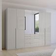 Purisma Wardrobe - 301cm - 6 Door - Combi - Silk Grey Glass