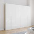 Rauch Purisma 301cm 6 Door Wardrobe - Alpine White and Crystal White Glass