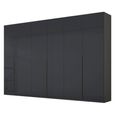 Rauch Purisma 301cm 6 Door Wardrobe - Graphite and Basalt Glass