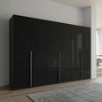 Rauch Purisma 301cm 6 Door Wardrobe - Graphite and Basalt Glass