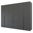 Rauch Purisma 301cm 6 Door Wardrobe with Drawer - Graphite