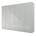 Purisma Wardrobe - 301cm - 6 Door - 4 Drawer - Silk Grey Glass